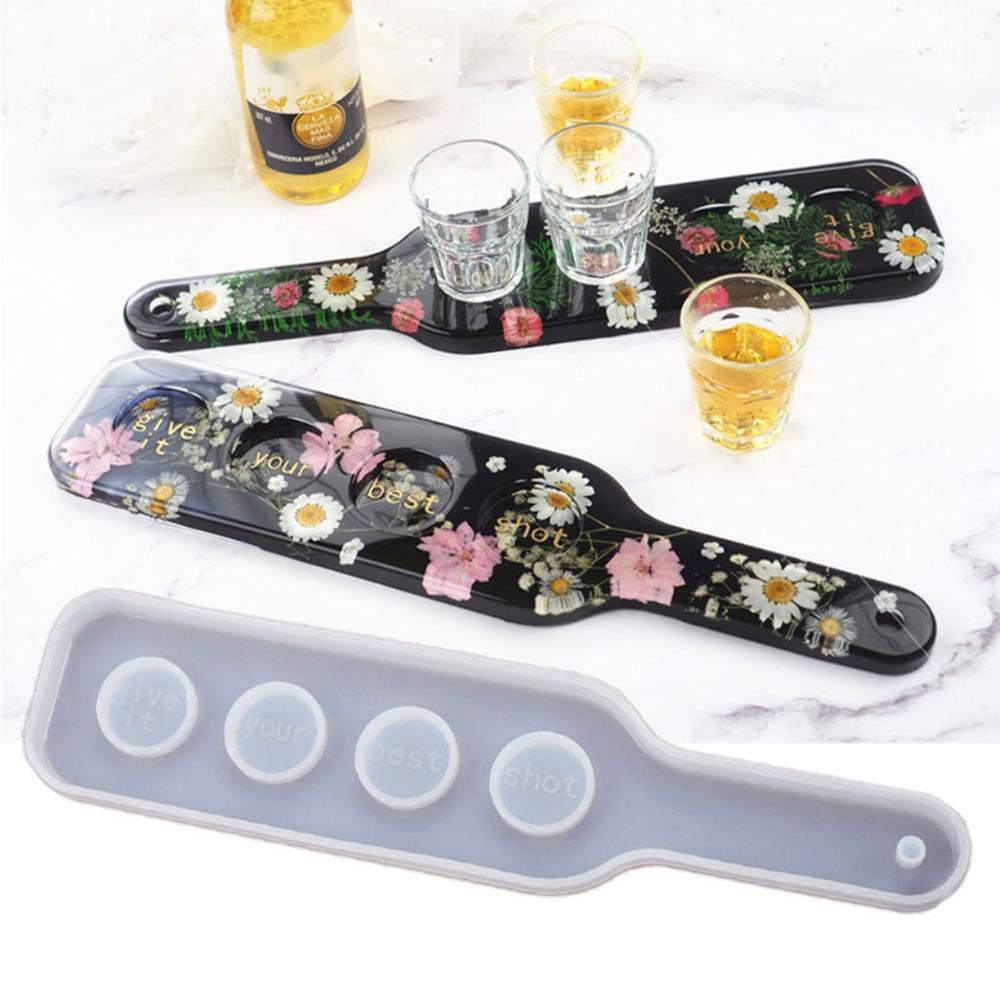 [Elegan] Serving Tray Mold Silicone Shot Kerajinan Tangan Lilin Tray Coaster Rak Beer Dekorasi Rumah