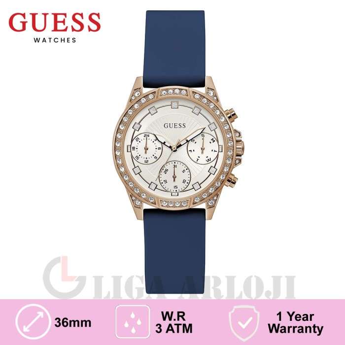 Promo GUESS GW0222L2 Original GEMINI Jam Tangan Wanita Analog Blue Rose