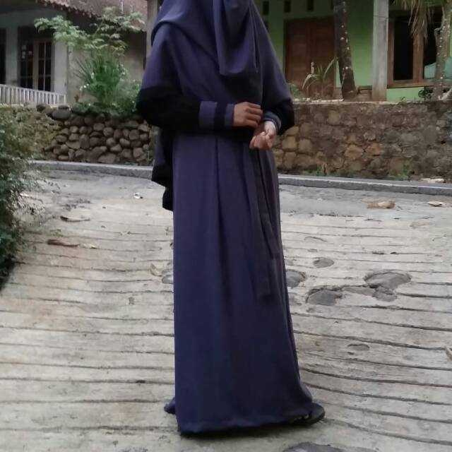 Gamis wolfis kombinasi hitam