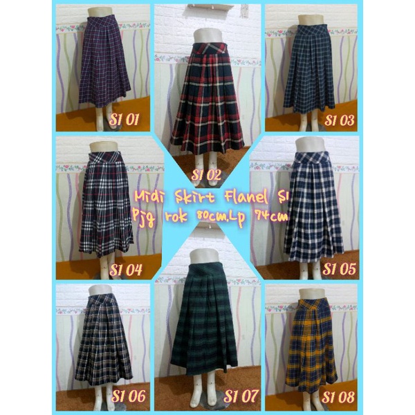 Rok midi/Midi skirt Flanel S1/zenana premium