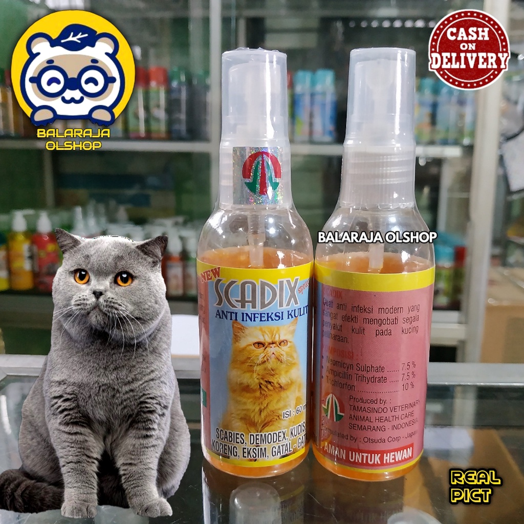 Obat Luka Jamur Scabies Koreng Kucing - SCADIX SPRAY 60 ML