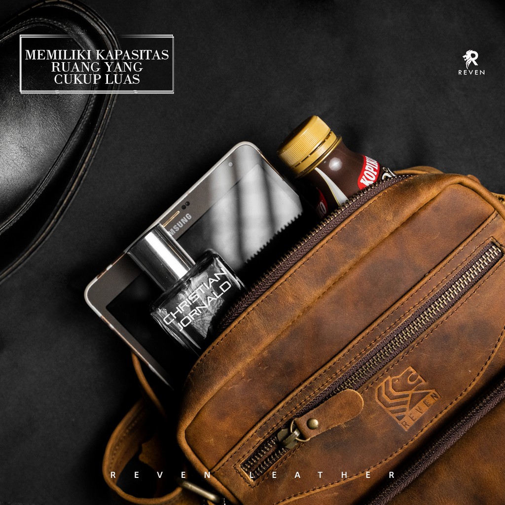 REVEN LEATHER - Tas Selempang Pria Kulit Asli Rover Bag
