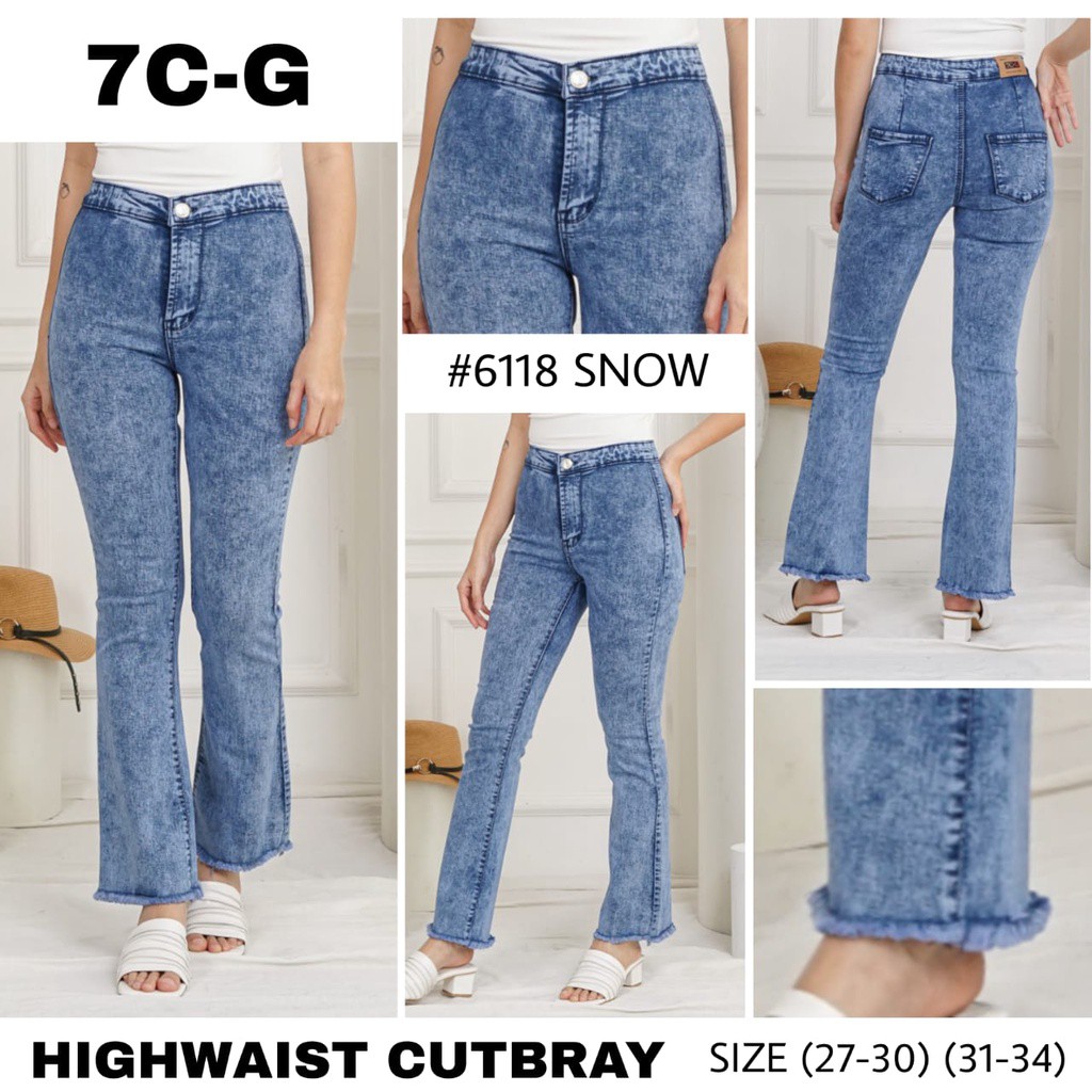 Highwaist Cutbray jeans kekinian / Cutbray jeans rawis terlaris /Celana cutbray jeans