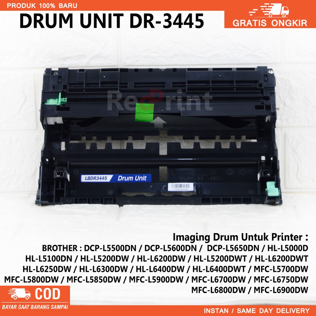 Drum Unit DR-3445 Printer Brother DCP-L5500DN, DCP-L5600DN, DCP-L5650DN, HL-L5000D, HL-L5100DN, HL-L5200DW, HL-L6200DW, HL-L6250DW, HL-L6300DW, HL-L6400DW, MFC-L5700DW, MFC-L5800DW, MFC-L5850DW, MFC-L5900DW, MFC-L6700DW