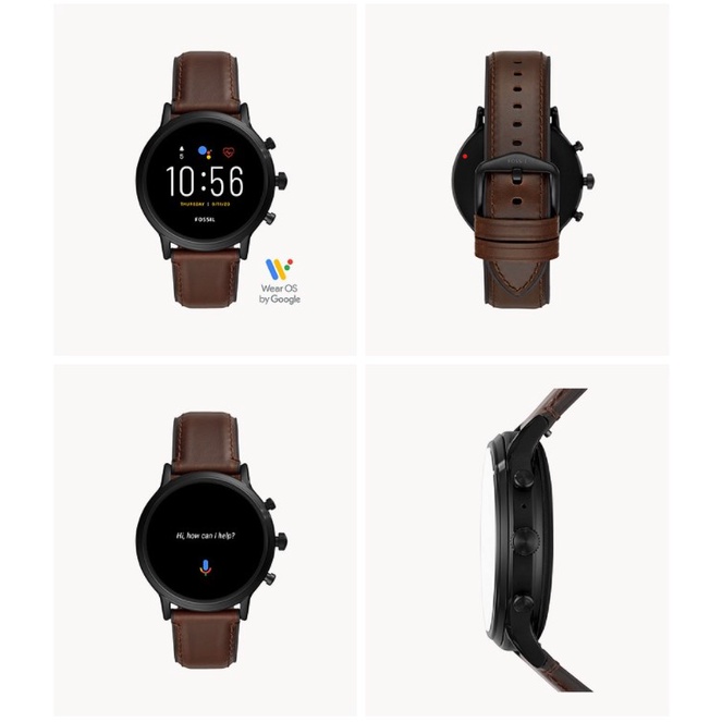 Jam tangan Fossil Original GEN 5 SMARTWATCH - THE CARLYLE HR DARK BROWN LEATHER FTW4026