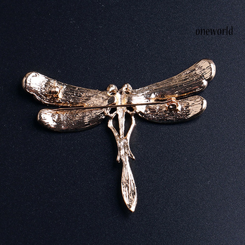 OW@ Fashion Women Dragonfly Shiny Rhinestone Brooch Pin Jewelry Scarf Accessory