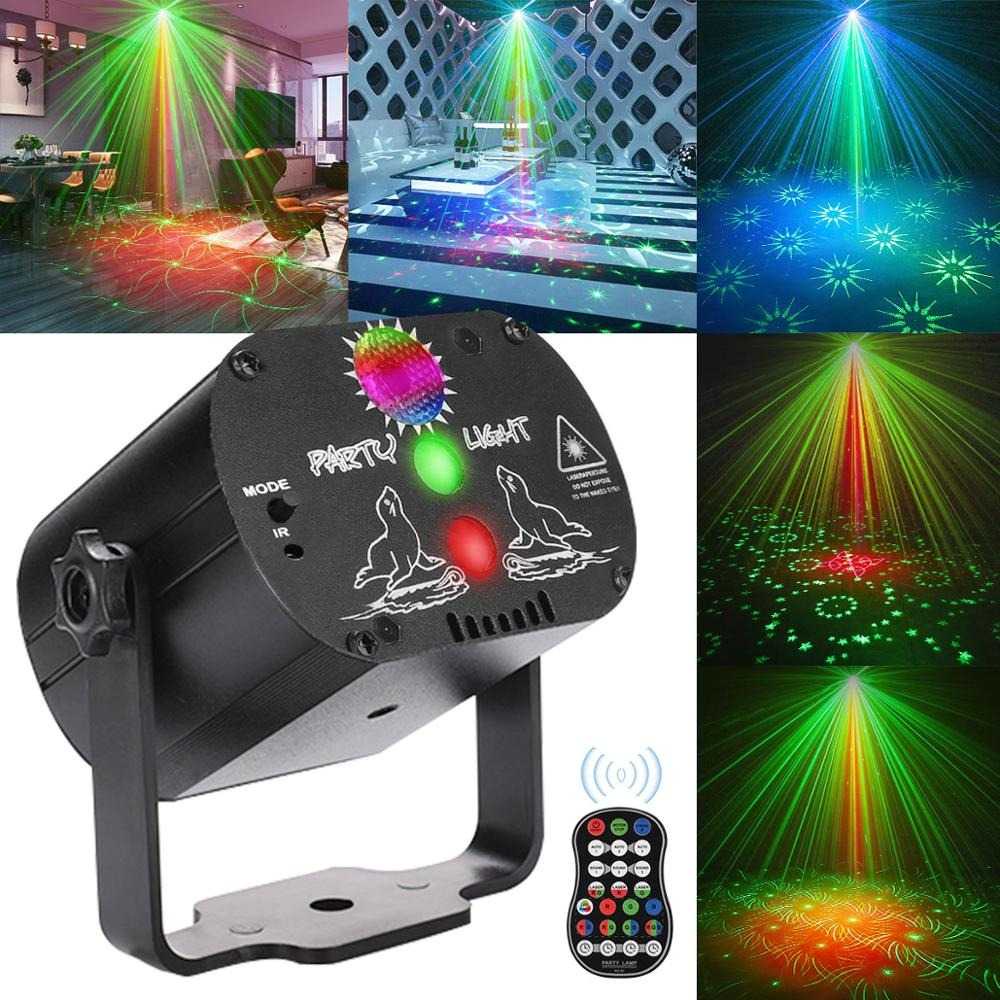 Proyektor Laser LED Lampu DJ Party RGB Lights USB 8W Lampu Pesta Hias Portable Remote Control Tenaga USB Berkualitas