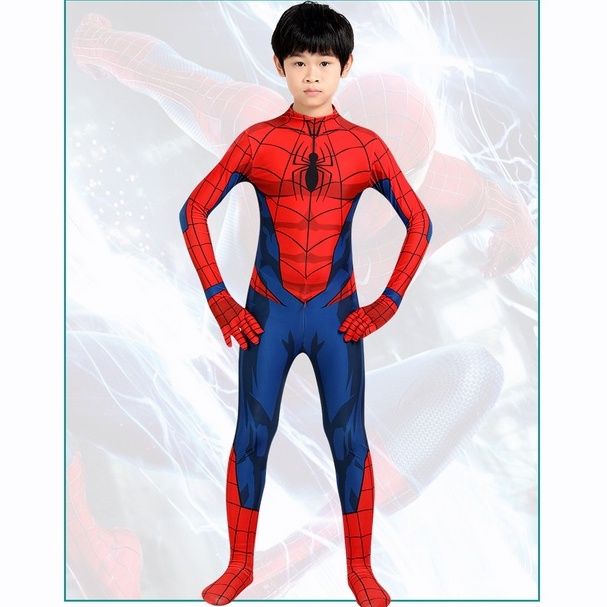 Voucher Shoee Halloween COS Amazing Spider-Man KOSTUM ANAK Jumpsuit + Topeng