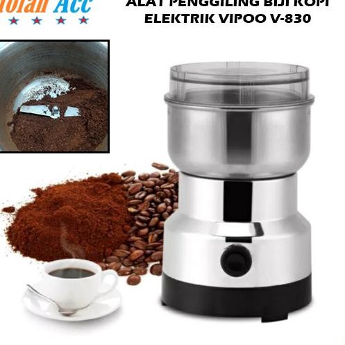 Kirim Terpercaya COFFEE GRINDER ALAT PENGGILING BIJI KOPI ELEKTRIK VIPOO V-830 giling kacang blender anti karat nima