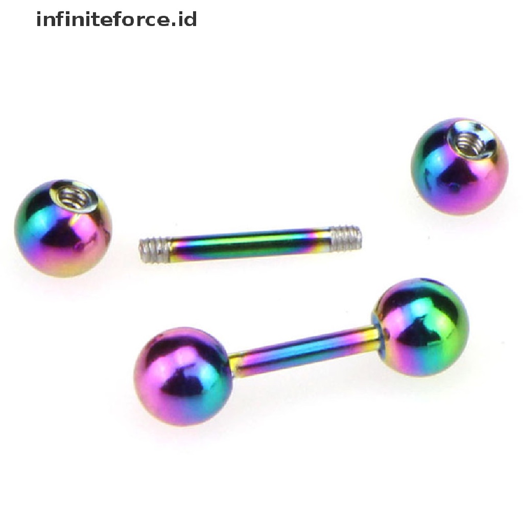 Anting Stud Tindik Tulang Rawan Bentuk Barbell Bahan Stainless Steel