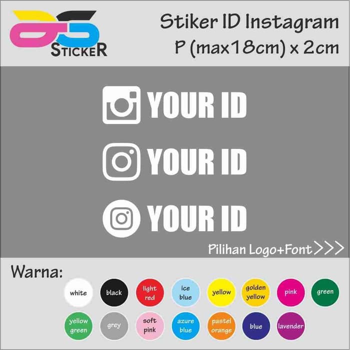 

Sticker - Stiker Paket Custom Tinggi 2cm ID Instagram IG