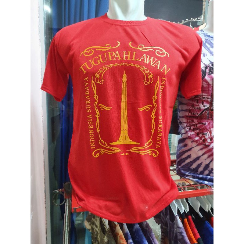 kaos oleh2 khas surabaya / tugu pahlawan suroboyo