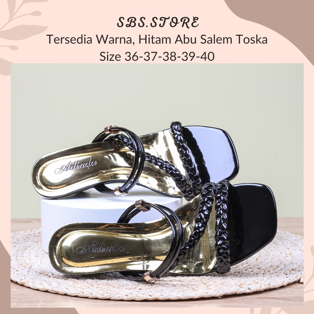 Sandal Kepang Wanita Heels 5cm/SendaL Pesta Kekinian High Heels Wedges Selop Hak Tahu Pesta Wanita Terbaru