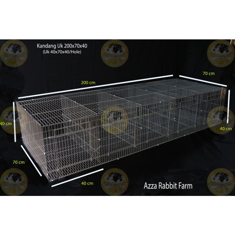 kandang galvanis kelinci 5 hole full jeruji rapat