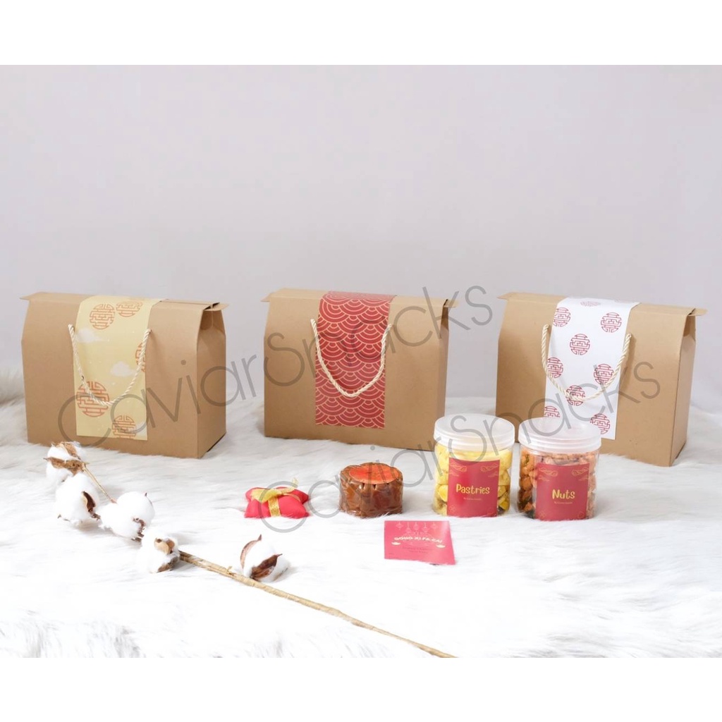 

PAKET HAMPERS BINGKISAN PARCEL PREMIUM HARD BOX MERAH IMLEK CHINESE NEW YEAR GONG XI FA CAI MURAH PREMIUM