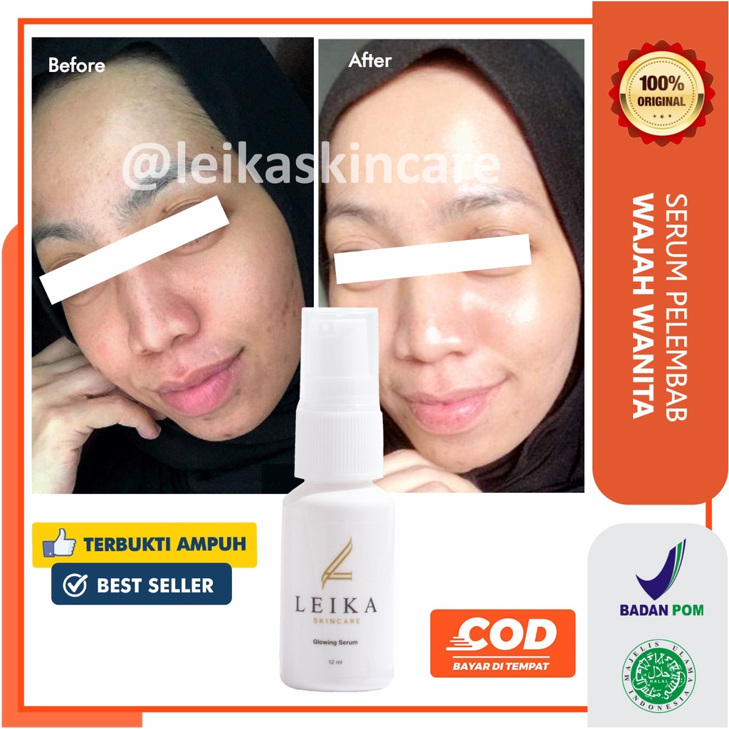 Ampuh! Pelembab Wajah untuk Kulit Wajah Kering dan Kusam Ampun BPOM Pelembab untuk Wajah Buat Kulit Normal Sensitif Glowing Serum Leika Skincare 12ml Asli HALAL MUI Resmi BPOM