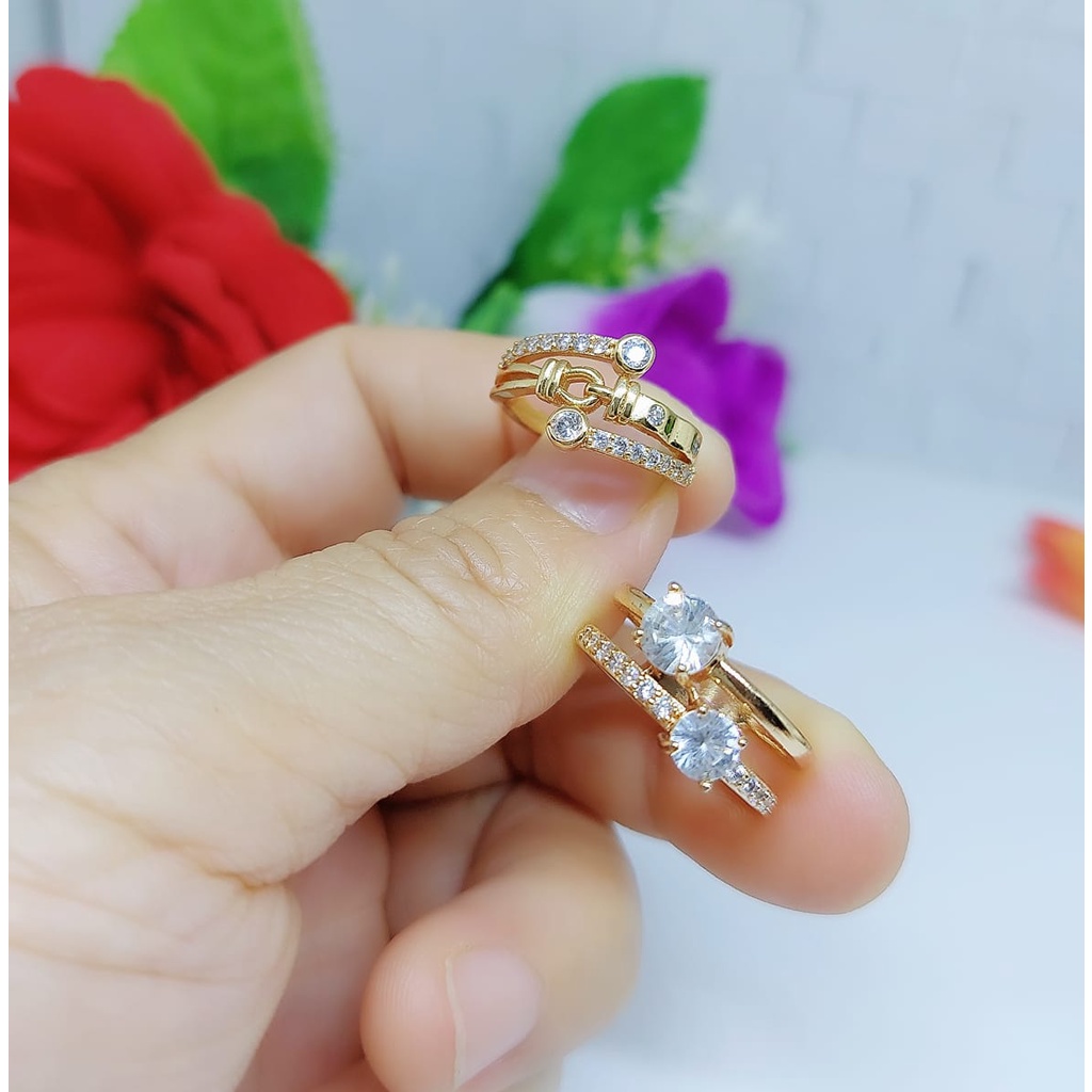 Cincin Permata Xuping Lapis Emas 25A-32A