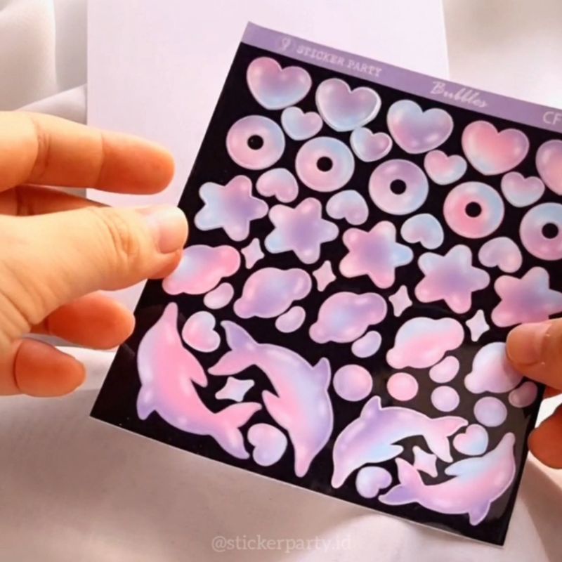 

Sticker Party Stiker Bubble Busa Balon Dolphin Hati Donut Deco Polco Polaroid Toploader Kpop CFT45