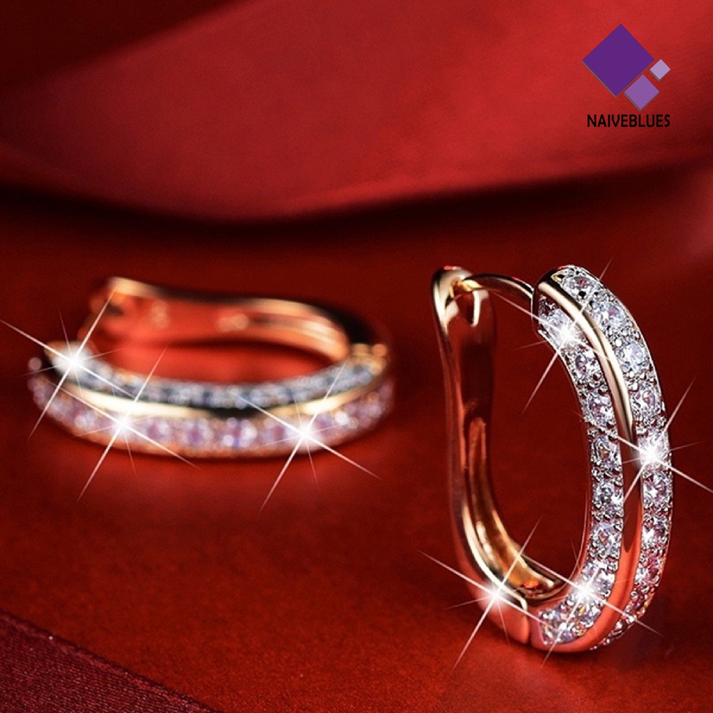 1 Pasang Anting Huggie Charmive Ring Untuk Wanita
