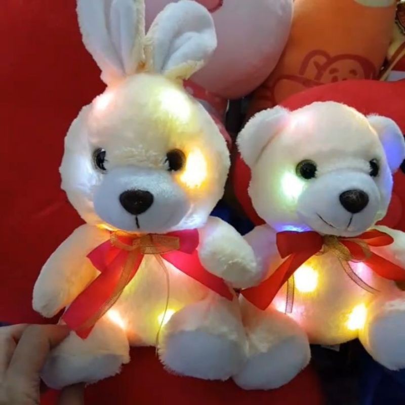 BONEKA BEAR RABBIT LAMPU LED 25 CM