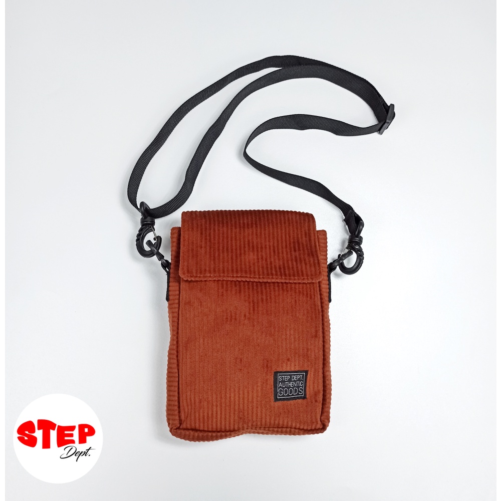 Tas Selempang Kotak Cartagena Terracotta Merah Bata - Slingbag Corduroy - Tas Step Dept.