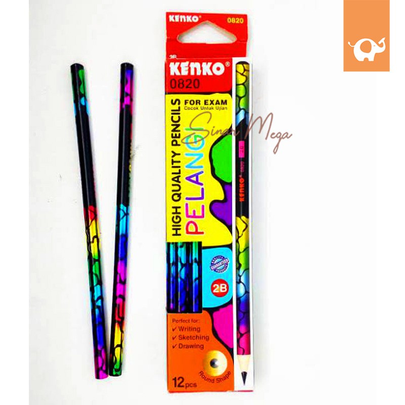 Jual Kenko Pensil 2B 0820 Pelangi / Pencil Pinsil Kayu Murah ...