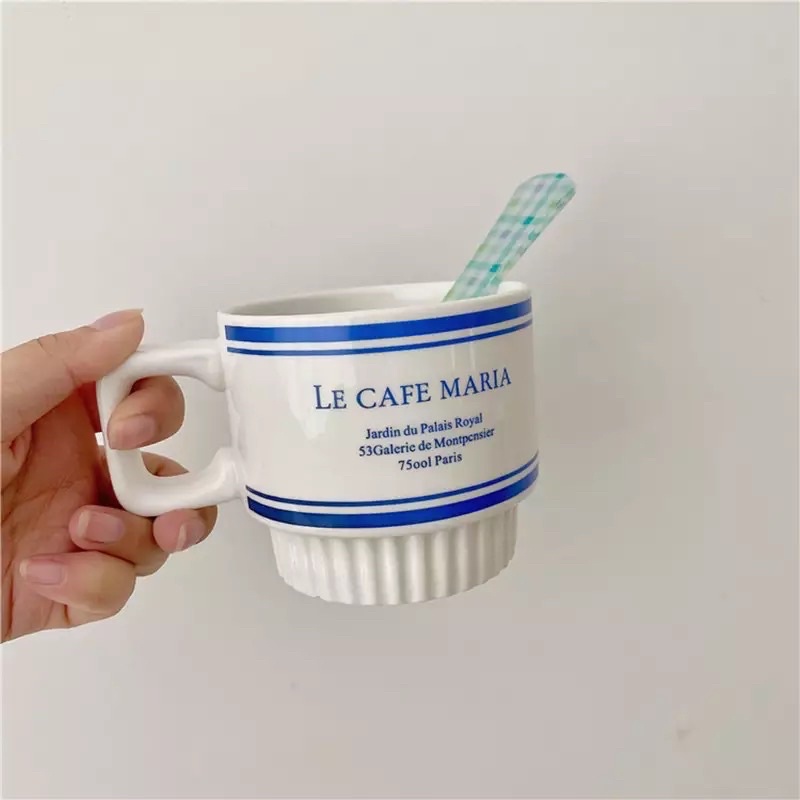 LE CAFE Plate Glass Piring Oval Gelas Aesthetic Korean Homecafe Minimalis Cangkir Kopi Teh Mug Susu Pajangan Prop Foto Dekorasi Alat Makan Food Blogger Tulisan Toast Piring Oval Bulat Vintage Retro Set Alat Makan Polos Unik High Quality French Wording