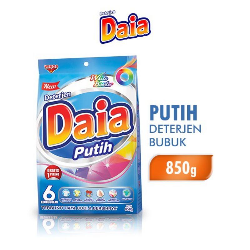 Daia Putih Powder Detergent 850gr DAIA Deterjen Bubuk Putih 850 Gr