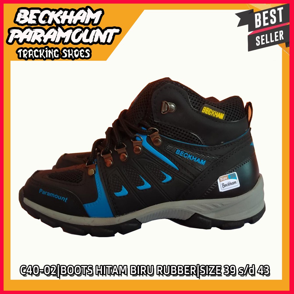 SEPATU PRIA BECKHAM PARAMOUNT HITAM BIRU NYAMAN TERLARIS