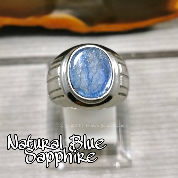 Cincin Batu Permata Natural Blue Sapphire Australia