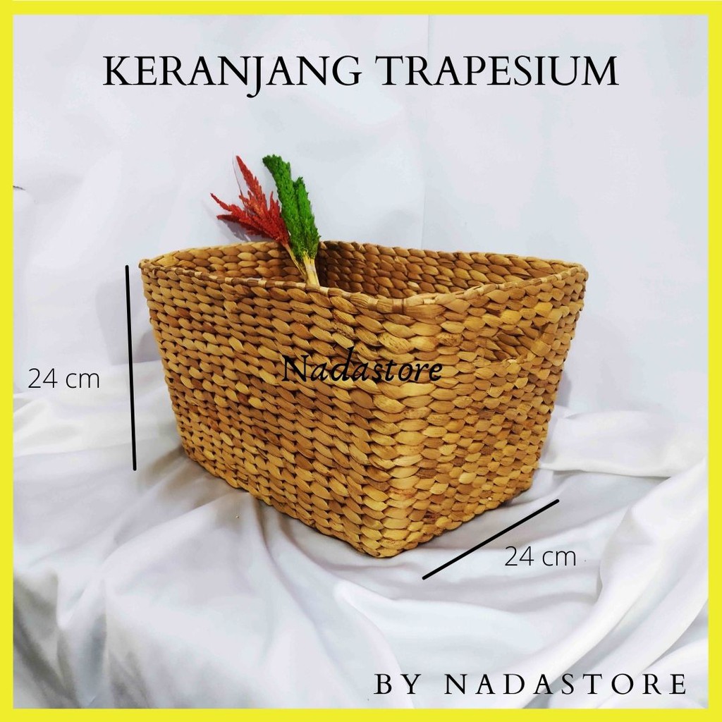 NADASTORE -  PREMIUM KERANJANG ANYAMAN ENCENG GONDOK SERBAGUNA MODEL TRAPESIUM