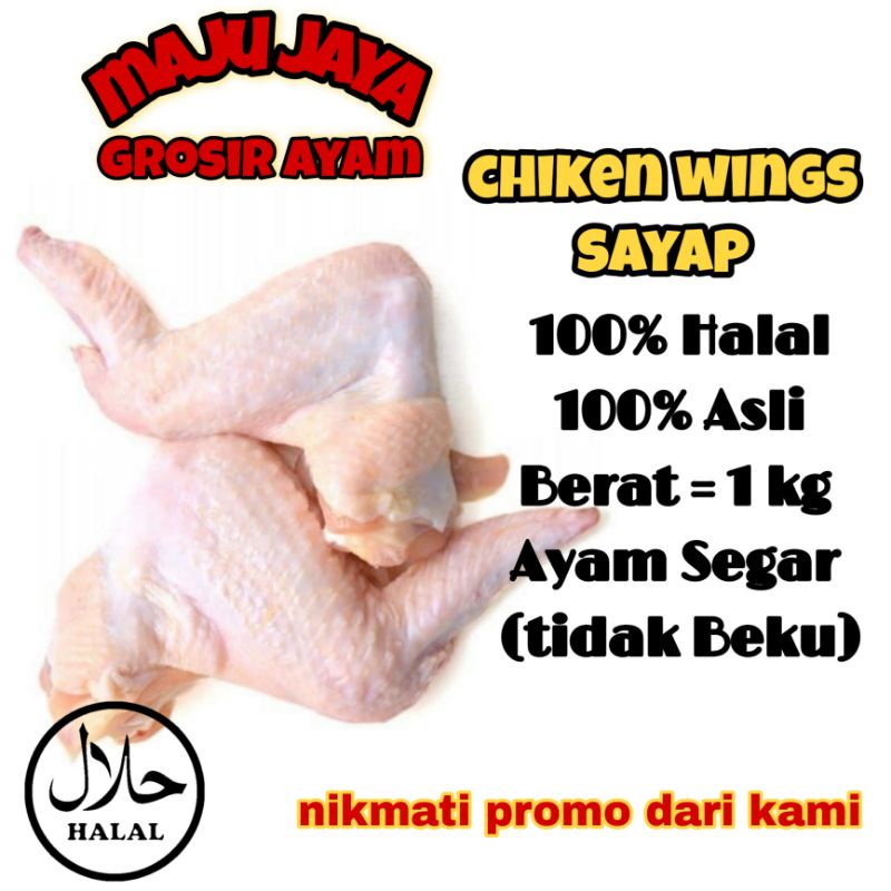 CHIKEN WINGS 1 KG / AYAM SAYAP / AYAM FRESH / SUPLIER AYAM MURAH / PER Kg / AYAM BERKUALITAS