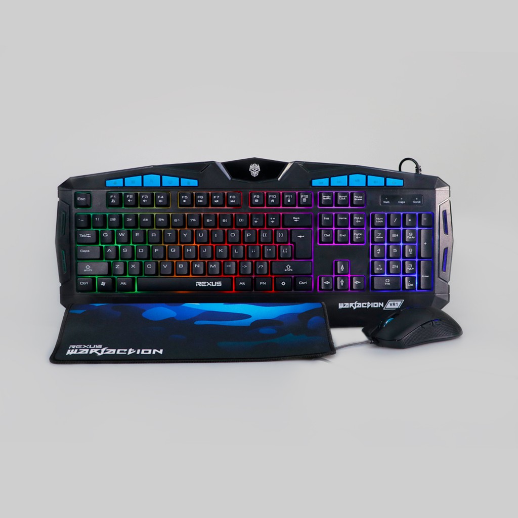 Keyboard Mouse Gaming Rexus Warfaction Vr1 Backlight