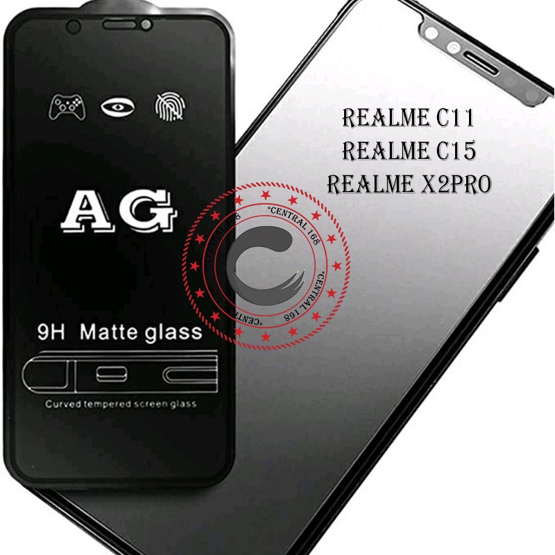tempered glass matte anti glear anti gores minyak matte glass rEALME c11 c15 x2pro pro matte glass