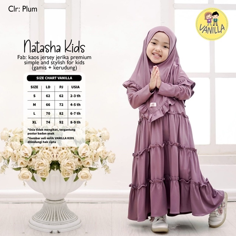 NATASHA KIDS / SYAR'i SET ANAK / GAMIS ANAK VANILLA