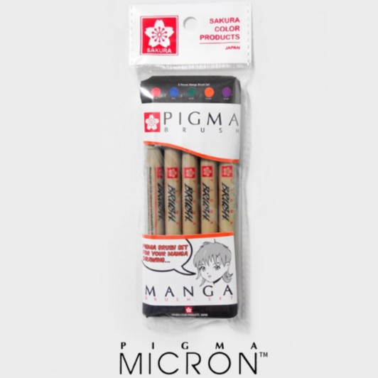 Sakura Pigma Brush Pen Colors Set of 5