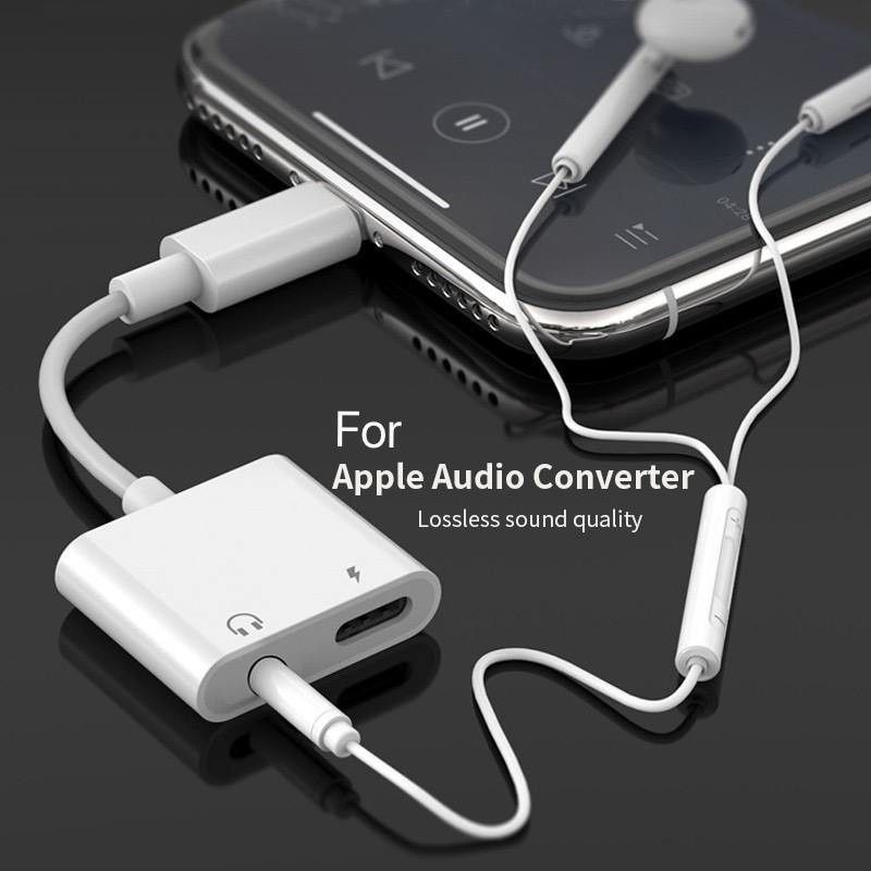 2in1 SAMBUNGAN HEADSET IPHONE + MIC SPLITTER IPHONE 7/7+/8+/X/XS/XR/11 USB LIGHTNING 2in1