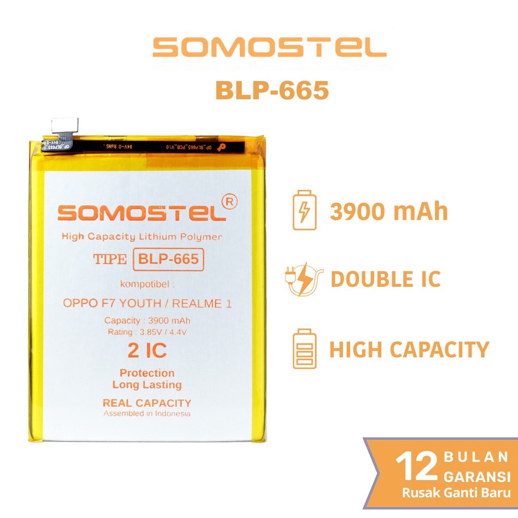 Somostel - BLP665 F7 Youth / Realme 1 Batre Batrai Baterai