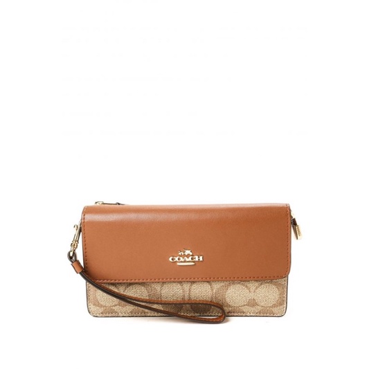 Coach Foldover Wrislet In Blocked Signature Canvas (78229)