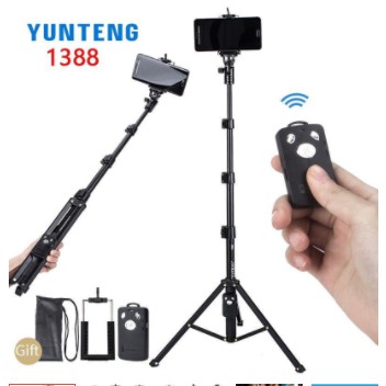 TRIPOD YUNTENG YT-1388 TONGSIS BLUETOOTH YUNTENG 1388 SELFIE STICK TONGSIS 2 IN 1 MONOPOD TRIPOT HP