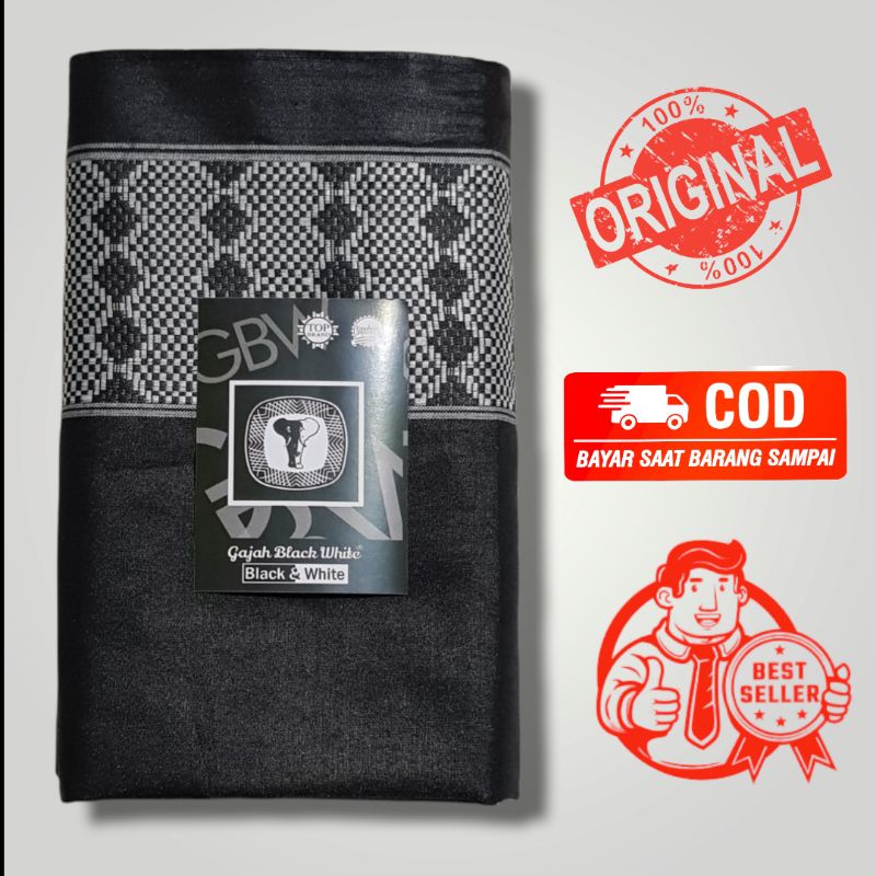 Sarung Hitam Polos Pria Dewasa Motif Sisik Naga