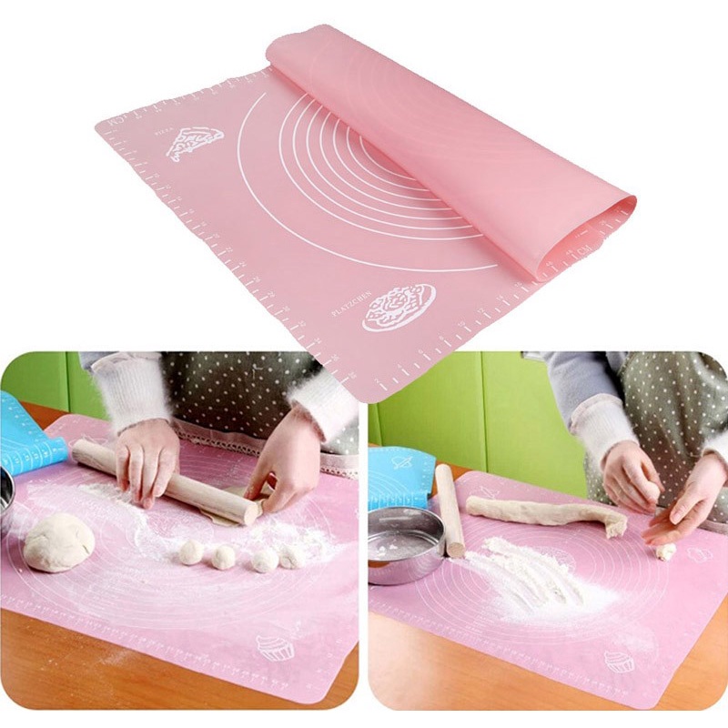 Alas Adonan Kue Fondant Silikon 50 x 40 cm Berkualitas Murah / Alas Adonan Silikon Tatakan Baking Roti Pizza Kue Kering Kue Basah Kue fondant Silicone Ukuran 50 x 40 cm / Silicon Mat Anti Slip Terukur Slikon Alas Gulung Adonan Kue 50 x 40 cm