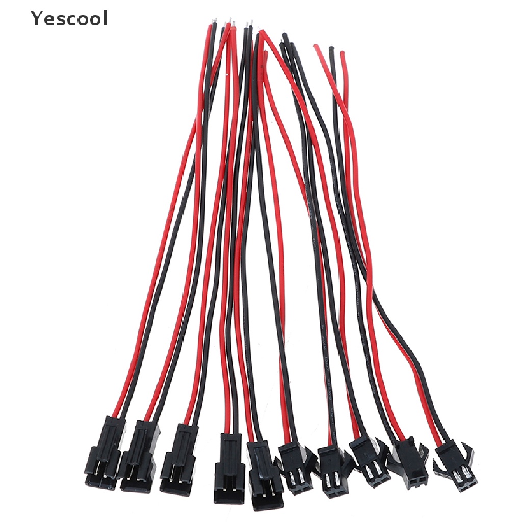 Yescool 10Pcs Konektor Kabel JST SM 2 Pin male Ke female Panjang 15cm