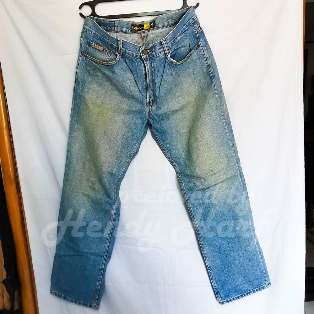 Celana Jeans LOIS Spain Biru Tua Washed Pria Size 38 Original Asli