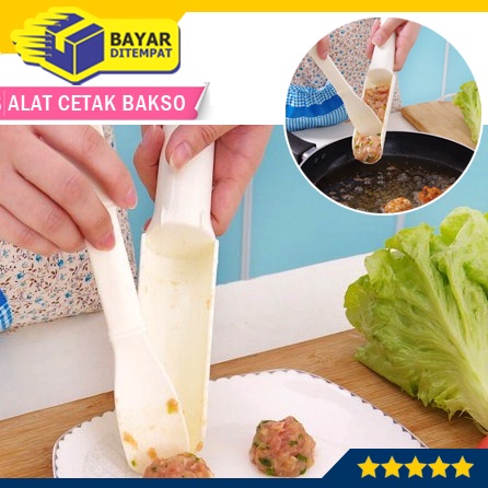 Alat Buat Pembuat Bakso Pentol Manual Cetak Bakwan Hie Wan Hiwan Meatball Maker Mold Peralatan Dapur [MG17]