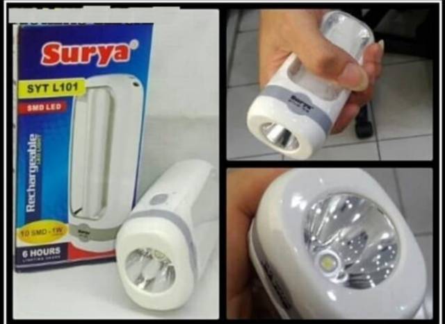 Lampu Emergency + Senter LED SMD+1W Recharge SYT L101  SYT L103 Surya  L 101 surya / SYT L 103 Surya