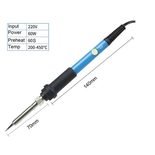 Solder Listrik Tangan 60W Adjustable Temperature Iron Solder Laptop hp komputer tv elektronik