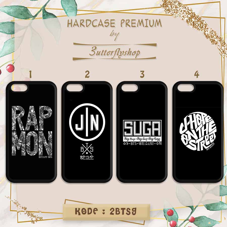 [HARDCASE] BTS KPOP Member name casing case Oppo Vivo Realme Redmi Xiaomi Samsung iphone