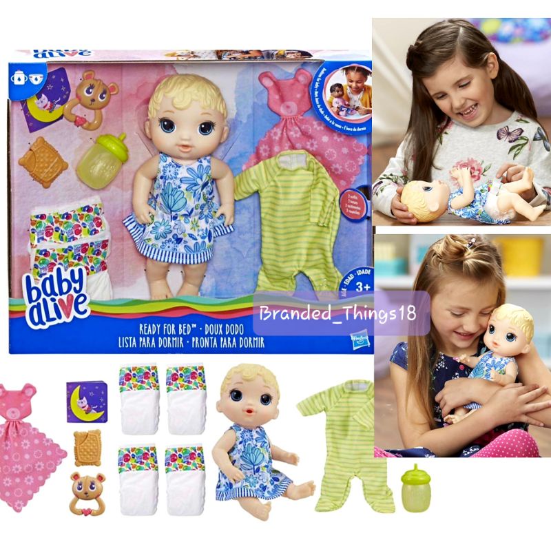 Baby Alive Ready To Bed Drink Pee BabyAlive For Sleep Baby Doll Original Hasbro Extra Dress Pajamas 