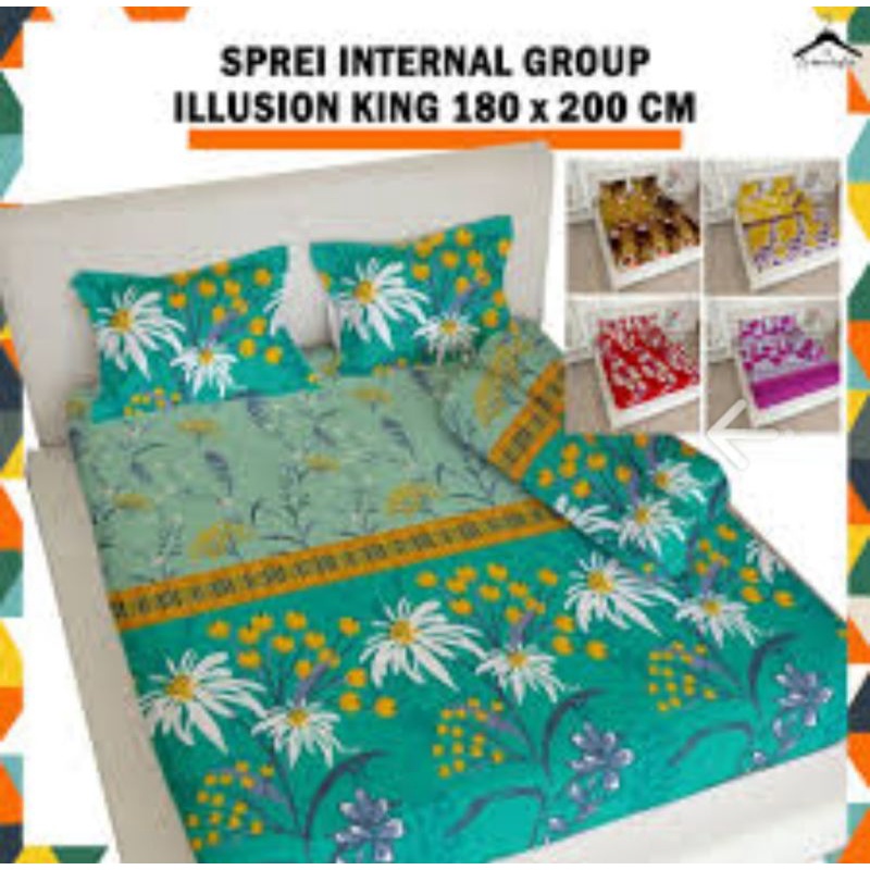 Sprei karet illusion king B2 180x200/sprei internal lembut halus/harga promo